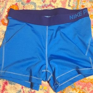 Blue Women's Nike Pro Shorts